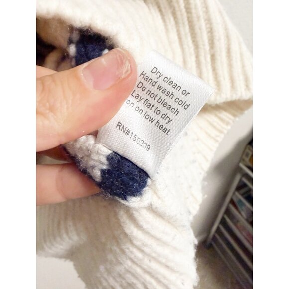 La Ligne Womens Marin Sweater Crew Neck Wool Cashmere Striped Cream Navy Small - Picture 5 of 7